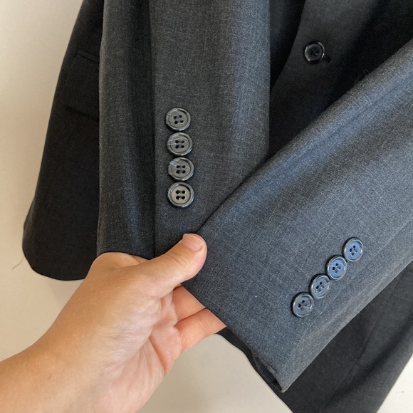 Brooks Brothers Suit Mens 46L 38 x 32 Dark Gray Wool Two Piece Made in USA - Picture 7 of 16